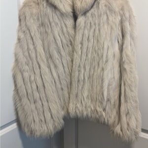 Women's Faux Fur Coat - Cream